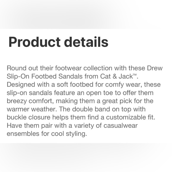 Kids' Drew Slip-On Footbed Sandals - Cat & Jack™m Navy Size 13 - Picture 6 of 9